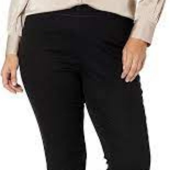 NWT NYDJ PULL-ON SKINNY ANKLE JEANS WITH SIDE SLIT BLACK PLUS 22W- LIFT TUCK - Picture 4 of 13